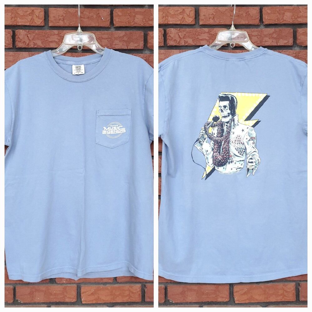 Old Row Music Legends T Shirt Mens L Elvis Presley Skeleton Comfort Colors